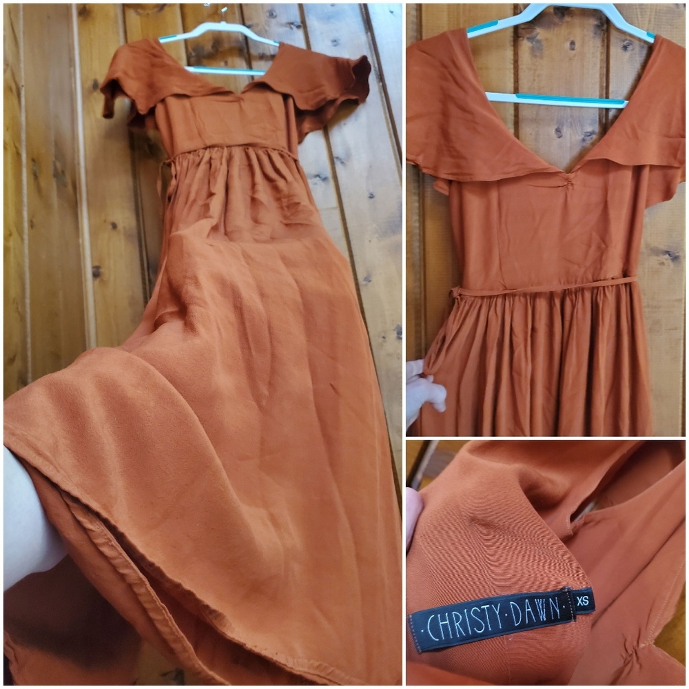 SOLD! Christy Dawn Monarch Dress, Rust, XS - Picture 5 of 15
